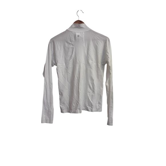 Athleta Momentum Seamless Half Zip Pullover White Medium UPF 40+ Gym Yoga - Picture 4 of 8
